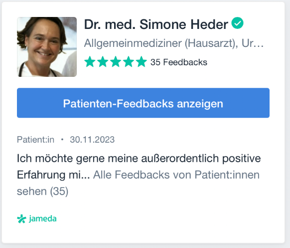 Dr. Heder auf Jameda: Patienten-Feedback